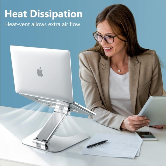 Collapsible Adjustable Silver Laptop Stand - Ergonomic - NWOT - Picture 6 of 13